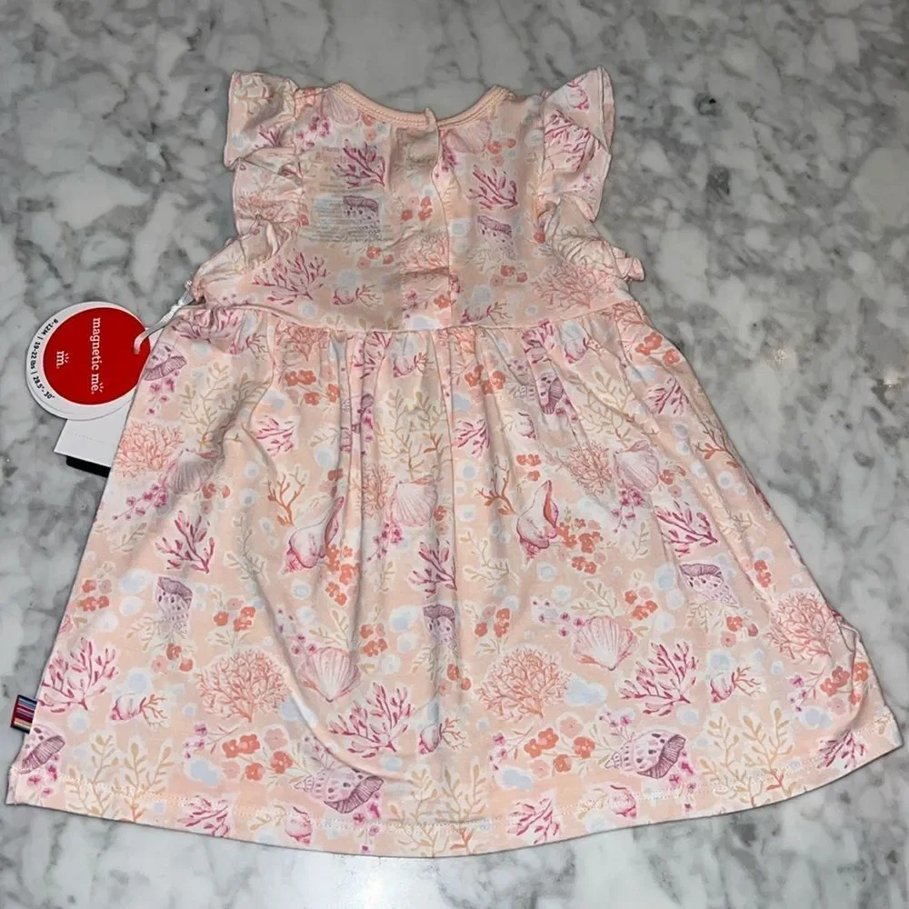 NWT MAGNETIC ME CORAL FLORAL PRINTED DRESS 2 PIECE